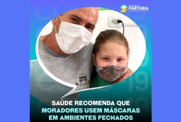 Saúde de Fartura recomenda que moradores usem máscaras em ambientes fechados