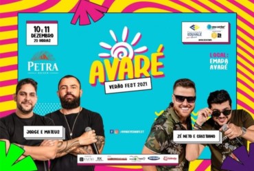 Jorge e Mateus e Zé Neto e Cristiano são as grandes atrações do Avaré Verão Fest 2021