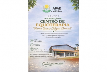 Apae de Fartura inaugura Centro de Equoterapia com homenagem a Marcus Vinícius Calegari Chromeck