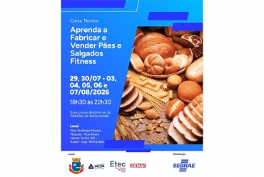 Curso de fabricação de pães e salgados fitness está com inscrições abertas em Avaré 