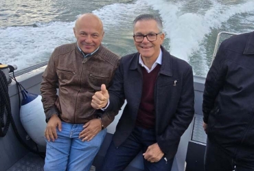 Beto Mendes recebe Isnar Soares em visita no Porto de Santos