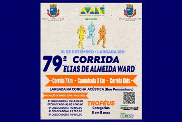 Corrida Elias Ward segue com inscrições abertas até 29 de dezembro em Avaré