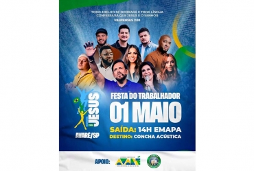 Avaré se prepara para receber fiéis na Marcha para Jesus durante o feriado de 1º de maio