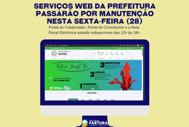 Serviços web do sistema informatizado da Prefeitura passarão por manutenção nesta sexta (28)