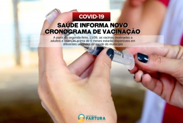 Saúde Informa Novo Cronograma de Vacinação Contra a Covid