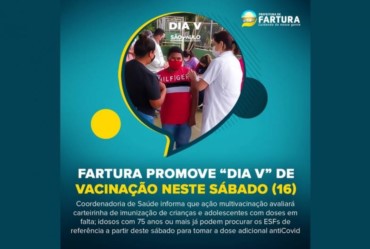 Fartura promove “Dia V” de Vacinação neste sábado (16)
