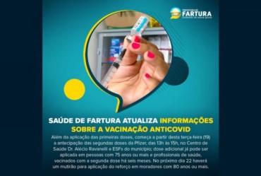 Saúde de Fartura atualiza informações sobre a vacinação antiCovid
