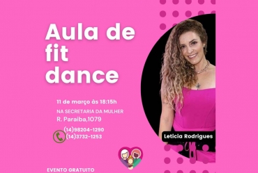 Secretaria da Mulher promove aula gratuita de fit dance na segunda, 11