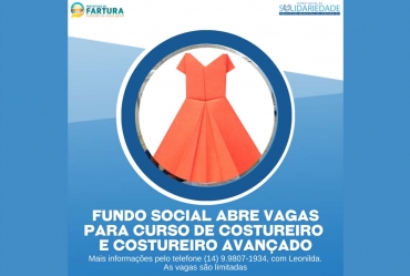 Fundo Social abre inscrições para Curso de Costureiro