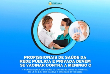 Profissionais de Saúde da rede pública e privada devem se vacinar contra a Meningo C