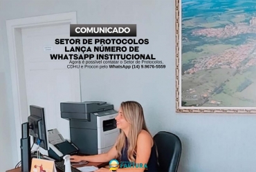 Setor de Protocolos da Prefeitura de Fartura lança número de WhatsApp Institucional