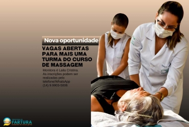 Vagas abertas para Curso de Massagem: novas oportunidades para aprender e crescer