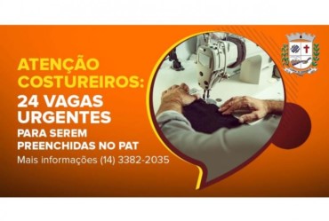 Atenção costureiros: Vagas urgentes disponíveis no PAT