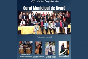 Coral Municipal se apresenta na sexta, 26, às 19h30, no Centro Cultural de Avaré