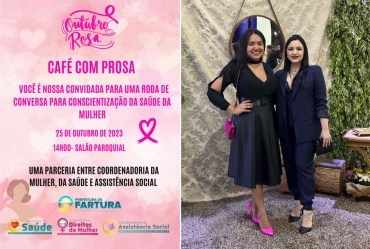 Café com Prosa em alusão ao Outubro Rosa promove conscientização sobre a saúde feminina em Fartura