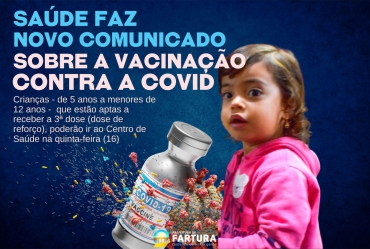 Saúde faz novo comunicado sobre a vacinação contra a Covid em crianças
