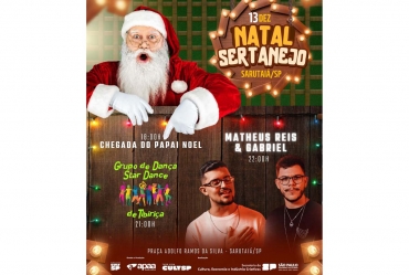 Sarutaiá anuncia programação do Natal Sertanejo e Papai Noel