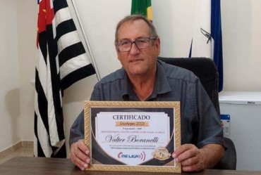 Valtinho Boranelli é premiado entre os melhores prefeitos do estado no ano de 2021, com 86% de aprovação pela população de Tejupá