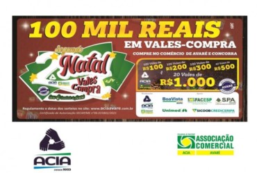 Neste sábado tem o último sorteio da campanha de Natal da Acia