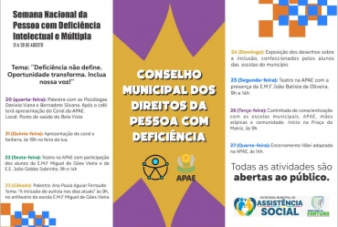 Conselho Minicipal dos Direitos da Pessoa com Deficiência junto com a APAE de Fartura promove palestras