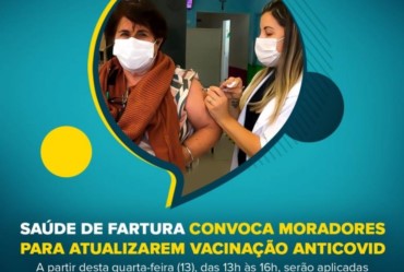 Saúde de Fartura convoca moradores para atualizarem vacinação antiCovid