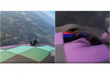 Balão rasga e atleta colombiano cai durante salto no interior de SP