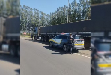 Caminhão roubado em sequestro é recuperado no interior de SP e três suspeitos são presos