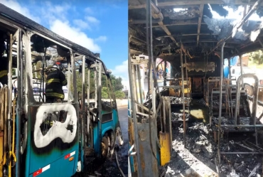 Motorista e passageiros escapam ilesos de ônibus que pegou fogo em Taquarituba