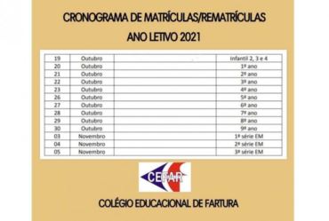 Cefar abre inscrições para matrículas e rematrículas