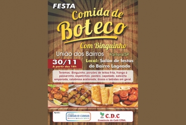 Vem aí Festa Comida de Boteco dia 30 em Fartura