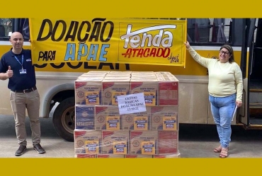 Tenda Atacado doa 60 cestas básicas para Apae de Avaré 