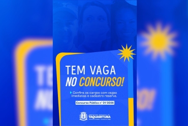 Concurso Público 01/2026 está com inscrições abertas em Taquarituba