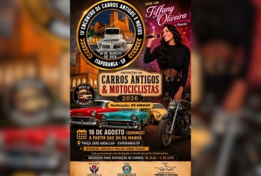 Itaporanga promove 4º Encontro de Carros Antigos e Motociclistas em agosto