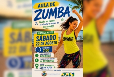 Orla do Costa Azul recebe aula de zumba todo sábado a partir do dia 22