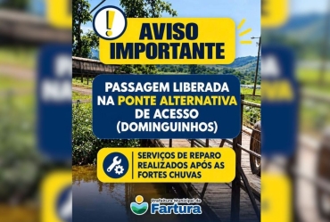 Ponte do Dominguinhos tem passagem liberada após serviços de reparo em Fartura