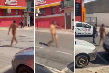 Homem é detido ao ser flagrado pelado pelas ruas de Itapeva, SP