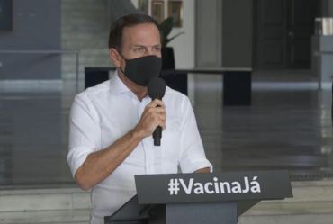 Governador João Doria diz que vai vacinar toda a população adulta de SP até 31 de outubro