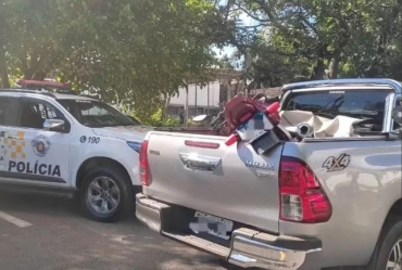 Polícia prende homem suspeito de roubar caminhonete e moto de chácara em São Miguel Arcanjo