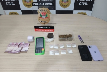 Investigação da Polícia Civil resulta em prisão por tráfico e apreensão de drogas em Piraju