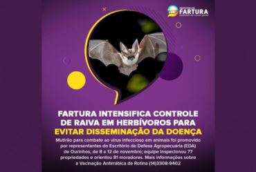 Fartura intensifica controle de raiva em herbívoros para evitar disseminação da doença