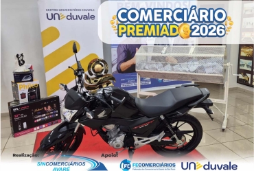 Comerciário Premiado 2026 sorteia  moto 0 km e bolsa de estudos em Avaré