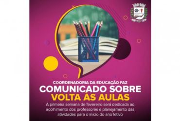 Coordenadoria da Educação faz comunicado sobre volta às aulas