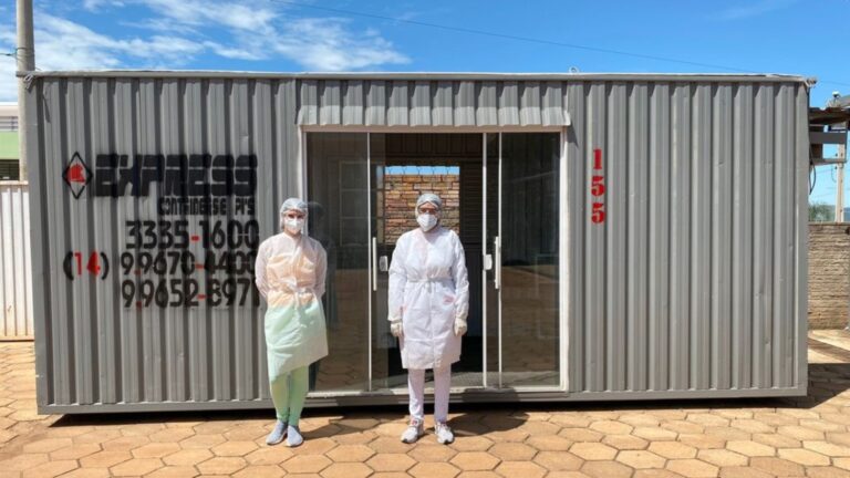 Prefeitura disponibiliza container para testes de covid-19